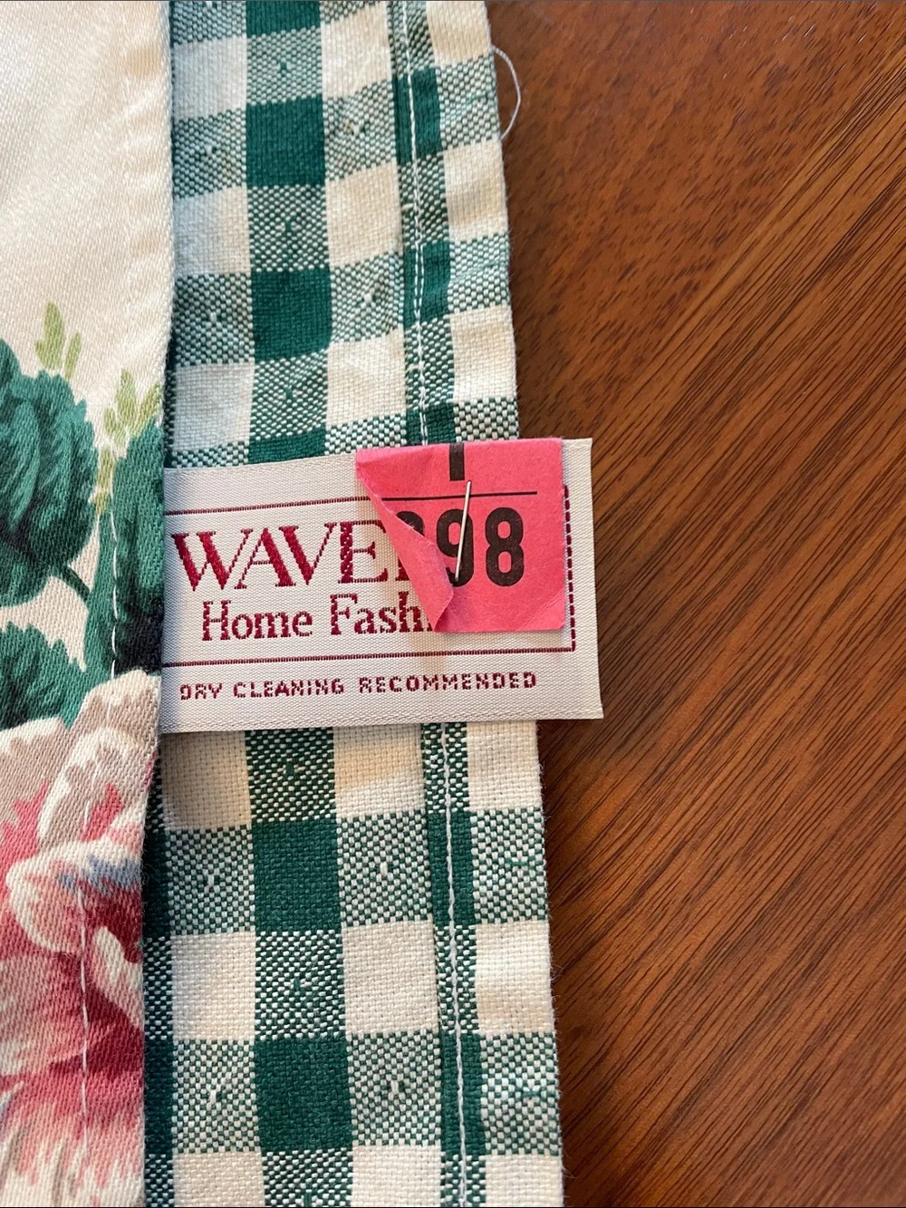 WAVERLY Vintage Pleasant Valley Floral Gingham Curtain Swag Valance Panels